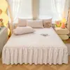 Saia de Cama de Solteiro de Linho Natural de Camada Dupla de Gaze Modelo Novo 2026