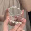 Pulseira Flor de Ameixeira Feminina Estilo Coreano Simples e Fresca Pulseira Flor de Ameixeira Ajustável Versátil Estudante Guofeng Presente para Namorada