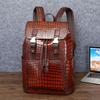 Nueva mochila para hombre con patrón de vientre de cocodrilo cepillado de alto brillo, mochila de moda de gran capacidad, bolsa de viaje para exteriores, bolsa de moda para hombre