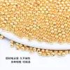 Contas Espaçadoras de Ouro 18K Preenchido Conserva-Cor Contas Douradas Banhadas a Cobre Materiais de Contas para Joias DIY Contas de Cobre Lisas com Furo Contas Soltas Acessórios