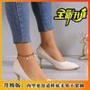 Tacones altos elegantes de suela suave, no cansan los pies, 2024, zapatos de boca poco profunda para chicas altas, de moda en internet