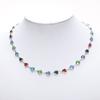 Collar de Acero de Titanio con Diamantes de Cristal Encapsulados de Venta Caliente Transfronteriza Accesorios de Personalidad Mismo Molde Cadena Incrustada con Diamante de Color Cadena para el Cuello