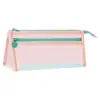 Estojo Triangular Colorido com Zíper, Bolsa de Papelaria Tridimensional de Malha de Grande Capacidade, Estojo para Lápis Estilo Dopamina para Estudantes