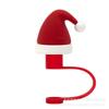 Accesorios para Pajilla Stanley Navideños Tapa de Silicona Cubierta Decorativa Estéreo 3D Pinza de Árbol de Navidad Edición Limitada Navideña