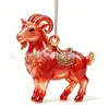 Colgante Plano Acrílico de Cabra Adorno para Árbol de Navidad Llavero Zodiaco Cabra Decoración de Escena Festiva