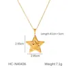 Europa y Estados Unidos collar cruzado caliente con colgante de estrella de cinco puntas de acero inoxidable cadena de clavícula de alta gama cadena de cuello de estrella de acero de titanio