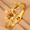 Pulsera de Flor de Perla Abierta Transfronteriza con un Toque de Alta Gama, Sencilla y Elegante para Niñas, Pulsera Dorada de Flor de Campanilla de Lujo Ligero