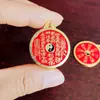 Estilo Étnico Retro Rojo Aceite Montaña Fantasma Flor Colgante Diagrama Tai Chi Bagua Fundición Antigua Llavero Colgante Accesorios