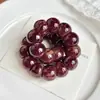 Molho de Cranberry Fio de Mão Bodhi Flor Americana Pele Redonda Corte Alho Dente Intestino Grosso Contas Envoltas Dedo Suave Laço Único Contas de Oração Pulseira Wenwan
