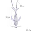 Estilo de Moda Europeo y Americano Collar Colgante de Ballena Estilo Fresco para Mujer Ballena Creativa con Incrustaciones de Diamante Ballena Brillante Accesorios Colgantes