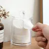 Caja de Almacenamiento Multifuncional a Prueba de Polvo y Conveniente para Bastoncillos de Algodón con Tapa Apilable para Almacenamiento Hogareño Transparente Tarro de Almacenamiento de Algodón Cosmético
