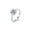 El Anillo de Bodas Más Vendido de Tonglin Amazon Anillo de Diamante Moissanita de 1 Quilate Plata de Ley S925 Lujo Ligero Anillo de Compromiso de Propuesta para Mujer