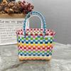 Nova bolsa de cesta de presente de plástico trançado bolsa de mão que acompanha cesta de presente estilo fresco bolsa de praia bolsa feminina