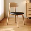 Sillas de comedor de madera maciza de caucho estilo nórdico con tapicería de cuero, sillas Linzhi, juegos de mesa y sillas para comedor, sillas de estudio, sillas de oficina y sillas de escritura - al por mayor
