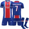 Nuevo conjunto de ropa deportiva de fútbol temporada 2627, incluyendo una camiseta de fútbol 10 Dembele, camiseta de local roja y azul del Paris 2627