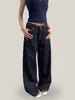 Jeans Feminino Yuyi Novo Design Rivet Estilo Americano Primavera 2026, Calça Wide-Leg Tie-Dye Rachado Feminina Cx9705