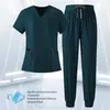 Processamento Personalização Lavagem à Mão Fina Roupas Unissex Sala de Operação Verão Manga Curta Calça Longa Roupa Cirúrgica Hospital de Animais Odontologia