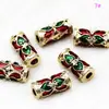 Cuentas tubulares de cloisonné aleación aceite goteando cuentas espaciadoras de agujero grande llavero de pájaro collar pulsera DIY accesorios de joyería al por mayor