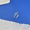 Montura de anillo de plata de ley s925, forma de corazón, apertura ajustable de 5 mm, se puede incrustar con piedra natural o cristal, accesorio DIY para montura de anillo