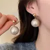 Pendientes de Perlas Simples de Lujo Ligero Nicho de Alta Gama para Mujer Estilo Francés Súper Hada Combinan con Todo Elegantes Pendientes de Perlas Grandes Joyería para las Orejas