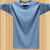 Camisa de trabajo para hombre, corte holgado, talla grande, para verano, seda de hielo, manga larga, cuello redondo, delgada, secado rápido, transpirable