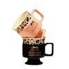 Taza de Cerámica Floral Pequeña Retro Copa de Lujo Ligero Estilo Europeo Taza de Café de Oficina de Alto Valor Taza de Desayuno