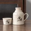 Caneca térmica pequena de alta qualidade com tampa, xícara de chá cozido em cerâmica, caneca térmica de grande capacidade chinesa para escritório com alça
