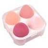 Set de Esponjas de Maquillaje Que No Absorben la Base, Set de Cuatro Piezas, Doble Uso para Aplicación Seca y Húmeda, Esponja para Base Líquida