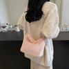 Bolso Cubo Pequeño de Felpa Otoño e Invierno para Mujer 2025 Nuevo Estilo Coreano Diseño de Nicho Bolso Cruzado Versátil Bolso de Mano para Viaje