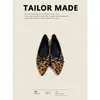 1902-2 Estampa de Leopardo Aumento Interno de Altura 5cm~ 2025 Novo Elegante Laço Versátil Bico Baixo Sapatos de Trabalho para Mulheres