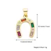 Péndulo de Herradura de Venta Caliente Transfronterizo Color que no se decolora Circonita Cobre Chapado en Oro Real Pulsera Collar en Forma de U Accesorios de Joyería DIY