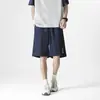 Shorts Bordados Hakhanbe de Secagem Rápida para Outono para Homens e Mulheres, Calças de Cinco Pontos Finas e Respiráveis, Calças Esportivas de Seda Gelada de Tamanho Grande para Uso ao Ar Livre