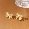 Brincos Super Fadas, Doces, Requintados, Versáteis e Elegantes, Novos Brincos de Luxo Leve Estilo Verão, Brincos Personalizados com Laço e Zircônia para Mulheres