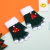 Guantes de Invierno para Niños Navidad Mitones de Lana Tejida Engrosados Cálidos y a Prueba de Frío Niñas Bebé Lindos Rojos