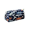 Bolsa de Maquillaje de Terciopelo con Estampado de Tiburones y Estrellas Marinas 2026, Bolsa con Cierre para Almacenamiento de Skincare de Viaje, Gran Capacidad, Pedido Mínimo 1 Pieza