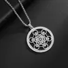 Colgante Hueco de Estrella de Seis Puntas Incrustada de Diamantes de Acero Inoxidable Array Moda Retro Europea y Americana Lujo Ligero Collar Personalizado Joyería al por Mayor