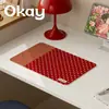 Mantel Individual de Cuero con Lunares Marrones, Estilo Coreano, Versátil, Impermeable, Resistente al Aceite, Limpiable con Paño, Lavable, Esterilla Aislante de Calor, Alfombrilla de Ratón de PVC, Base para Tazón