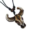 Directo de fábrica collar tejido a mano imitación hueso de vaca cabeza de vaca joyería para lugares turísticos venta al por mayor collar estilo étnico