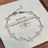 Pulseira Popular de Trevo de Quatro Folhas com Zircônias da Xiaohongshu, Elegante, Simples, Luxo Leve, Design de Nicho, Joia de Mão Flor