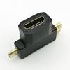 Venta directa 2 en 1 interfaz HDMI HDMI/F A MINI/M MCRO/M HDMI adaptador 2 en 1