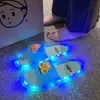 Zapatos Planos Luminosos de Suela Suave de Aspecto Elegante para Adultos, Tiras Brillantes de Una Sola Línea, Mismo Estilo que las Celebridades de Internet, Sandalias y Pantuflas para Casa