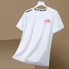 [Seda de Hielo/Sensación Fresca] Camiseta de manga corta elástica de secado rápido transpirable para hombre, cuello redondo suelto de seda de hielo, fresca para el verano