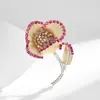 Broche de Diente de León Rojo de Lujo Ligero y de Gama Alta, Accesorio Elegante, Broche de Lujo Ligero de Gama Alta, Accesorio para Ropa, Fábrica de Origen