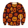 2024 transfronterizo caliente ebay nuevo suéter de halloween para hombre y mujer moda casual calabaza manga larga suéter de pareja