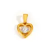 Moda Europea y Americana Retro DIY Colgante de Flor con Forma de Corazón con Diamantes, Chapado al Vacío en Oro de 18 Quilates, Collar de Joyería que No se Desvanece