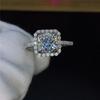 Anillo de Moissanita, Color D, Claridad Vvs1, Plata 925 Incrustada con un Diamante de un Quilate, Incluye Certificado Gra, Estilo Lujo Ligero