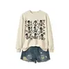 Sudadera casual de moda para mujer de Halloween con nueve marcos de calavera y lazo de estrella - Tienda independiente de Amazon eBay