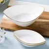 Restaurante Occidental Club Cocina Privada Bol para el Hogar Jingdezhen Lujo Ligero Porcelana de Hueso Bol en Forma de Barco Bol de Forma Especial Bol Cerámico Creativo
