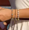Pulsera Jieding de Acero Inoxidable Europeo y Americano con Circonita Azul Joyería de Mano de Nicho Accesorios Transfronterizos para Mujeres con un Toque de Alta Gama y Diseño de Lujo Ligero