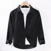 Camisa de lino de manga larga para hombre, camisa de lino de algodón holgada informal japonesa para hombre, camisa de vestir exterior de primavera y verano